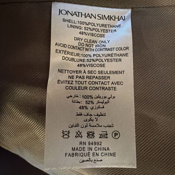 Jonathan Simkhai Melissa Quilted Vegan Leather Mini Skirt Army Green Sz 0 - Picture 6 of 6